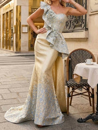 Terani Couture - Elegant Sophisticated Evening Prom Long Formal Jacquard Dress