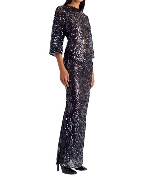 Suboo - Ava Lace Sequin Cape Sleeve Maxi Dress