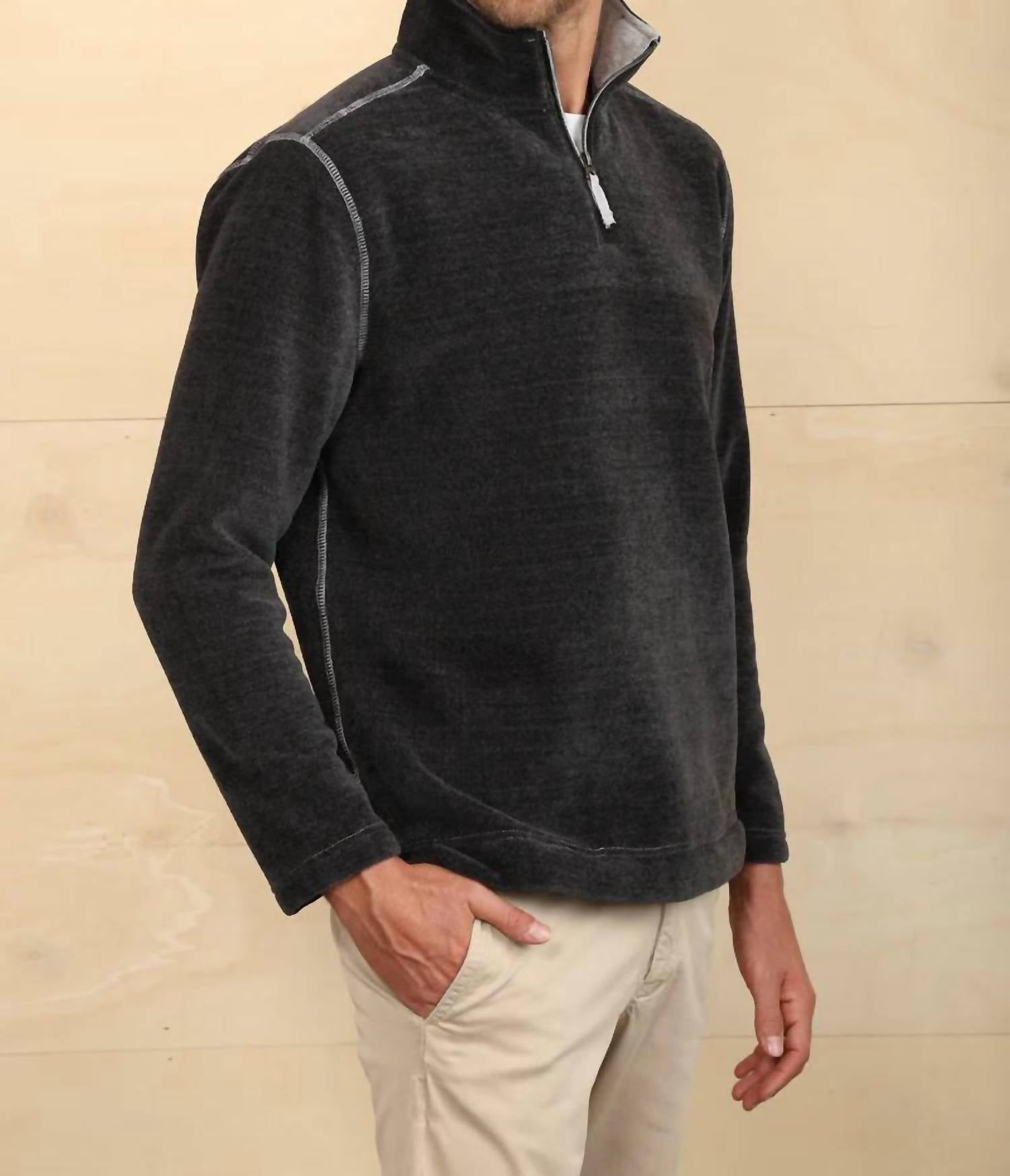 True Grit - Apres Lux Chenille & Sherpa 1/4 Zip Pullover