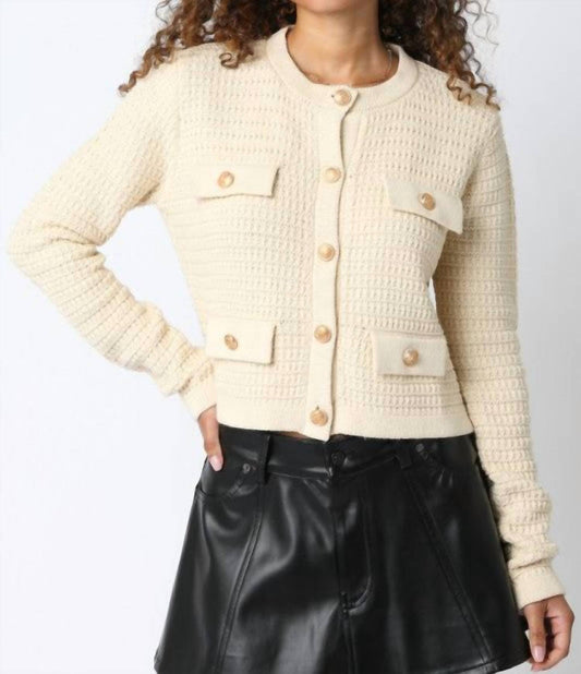 Olivaceous - Maci Knit Button Cardigan
