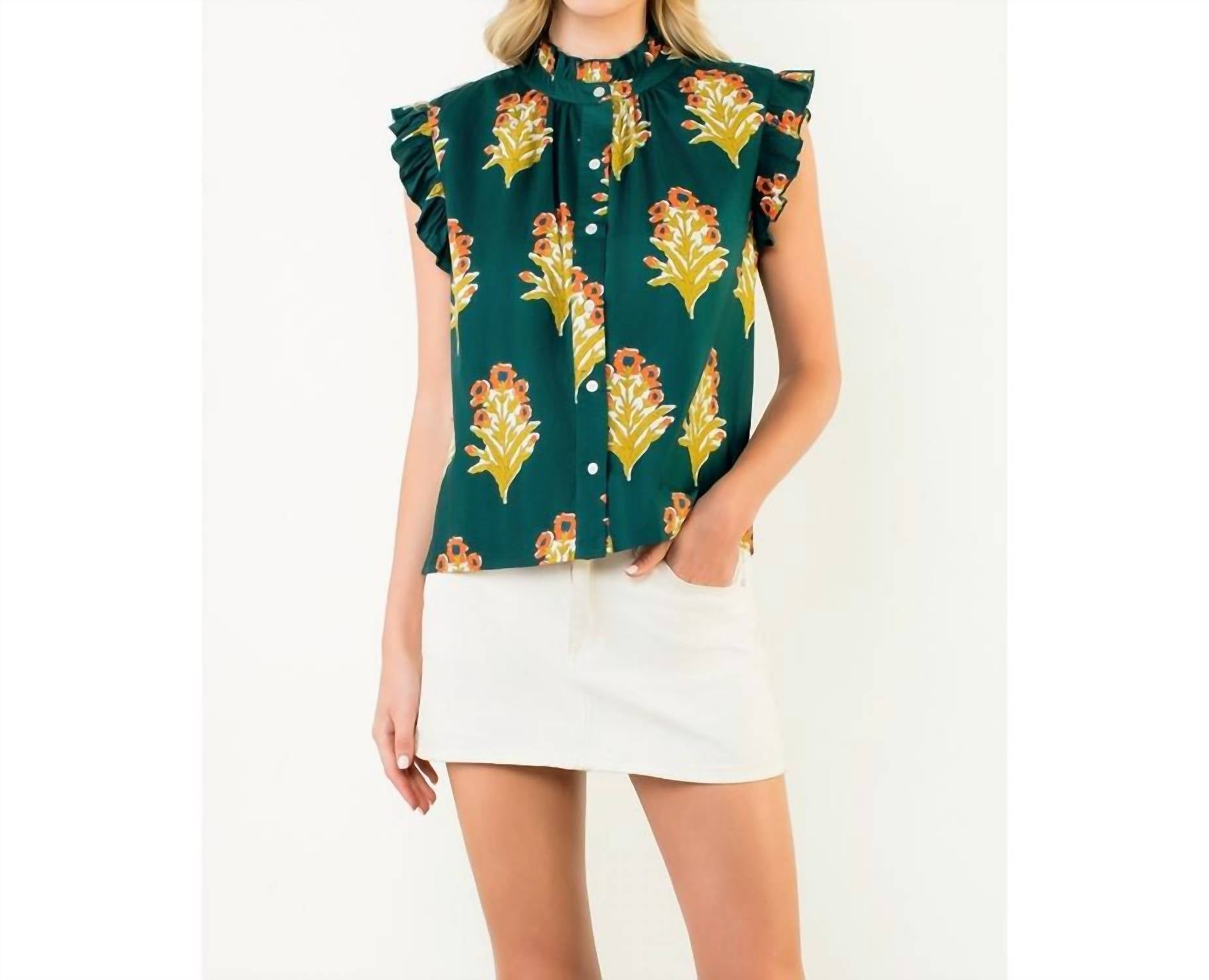 Thml - flutter sleeve floral blouse