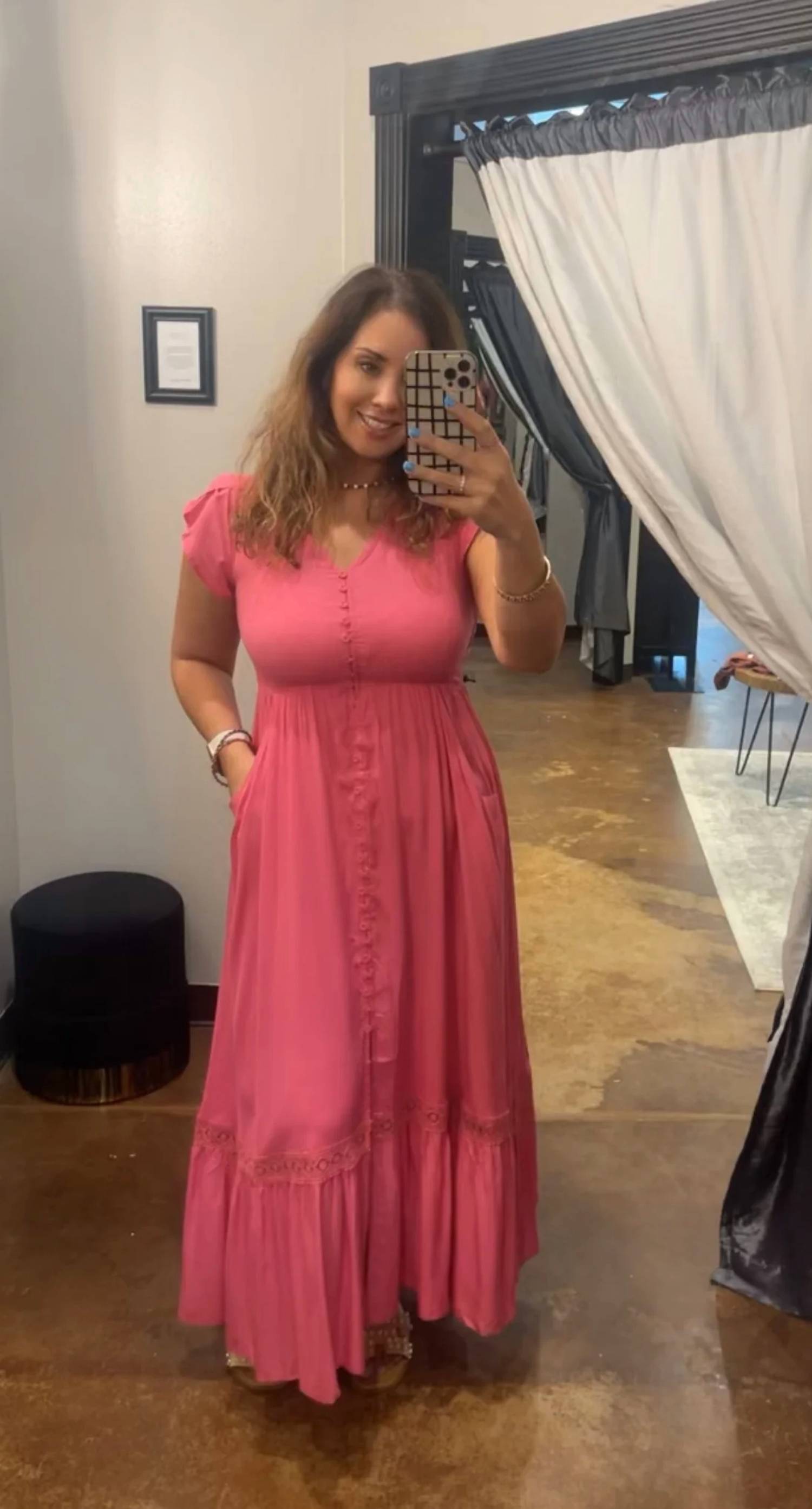 Papillon - Solid Lace Inset Maxi Dress