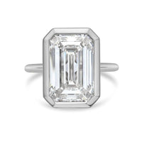 Diana M Jewels - Bezel Solitaire Ring With A 4.00 Ct Lab-grown Emerald-cut Diamond