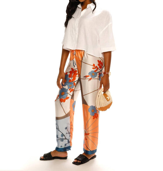 Paparazzi - Satin Scarf Print Pull-on Pant