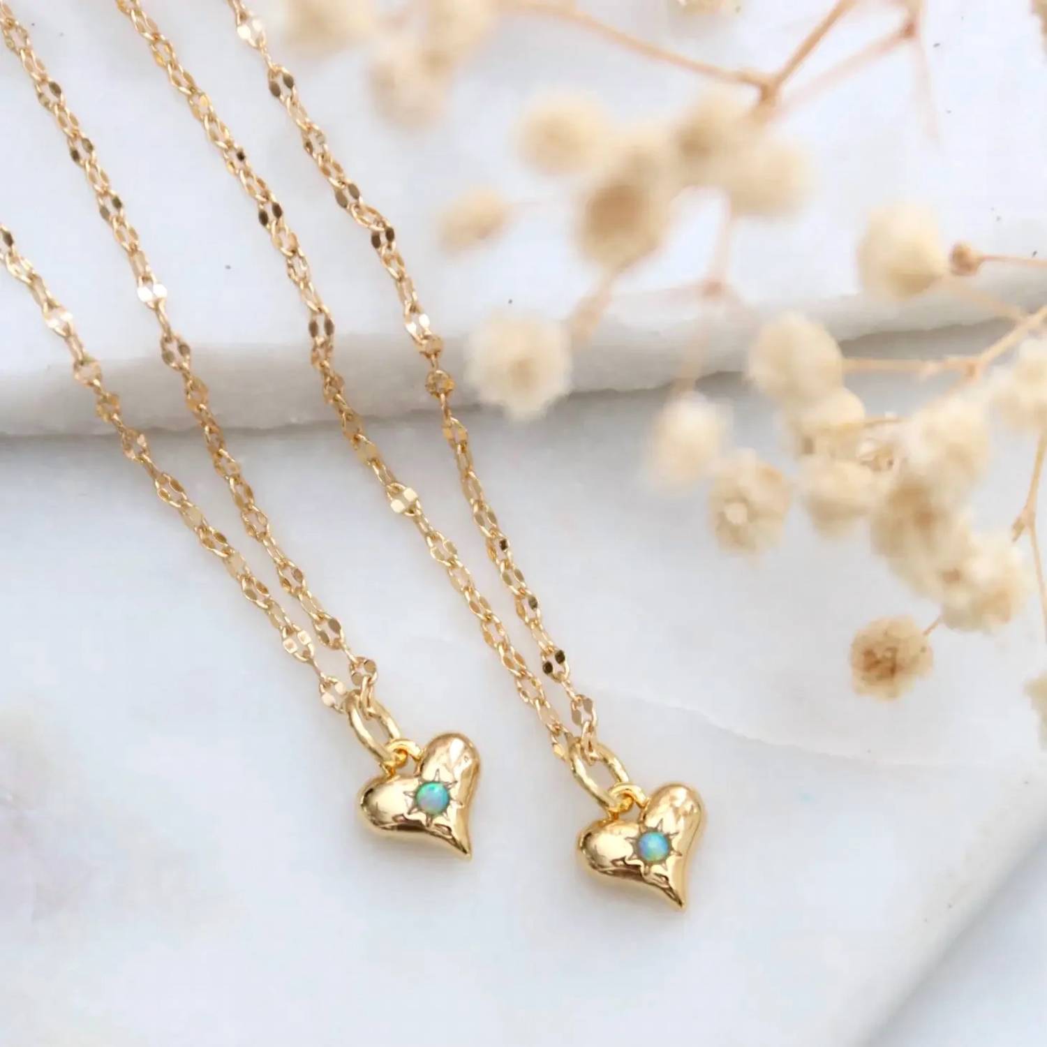 Mesa Blue - Women's Opal Heart Necklace
