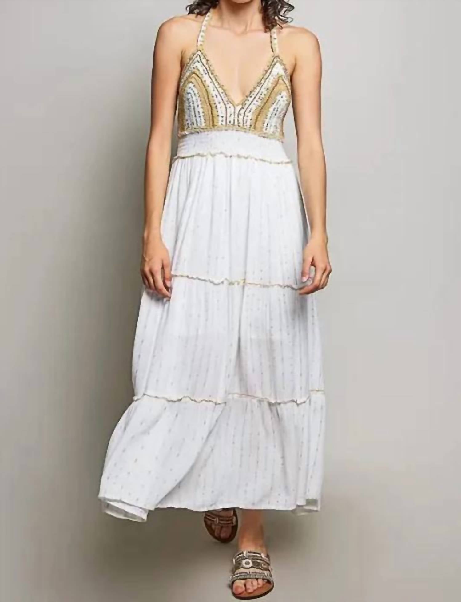 Pol - Women's Grecian Goddess Maxi Dress