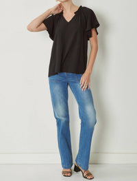 Entro - Ruffled Flutter Sleeve Blouse