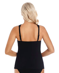Magicsuit Morgan Strappy High Neck Tankini Top in black - women's swimwear - detail view