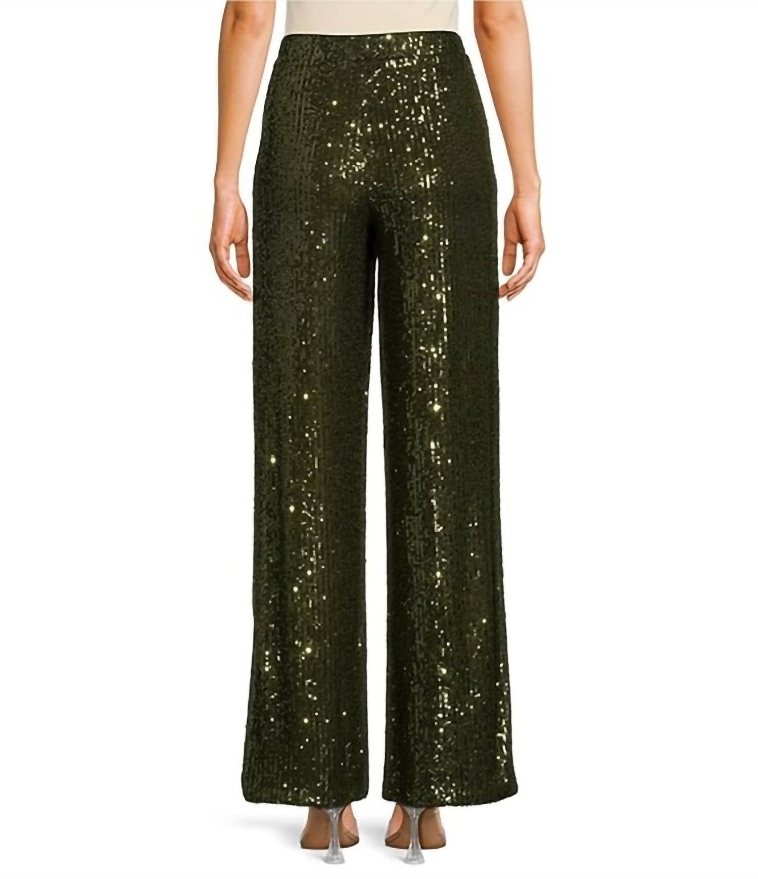 Skies Are Blue - Sequins Semi Flared Pants