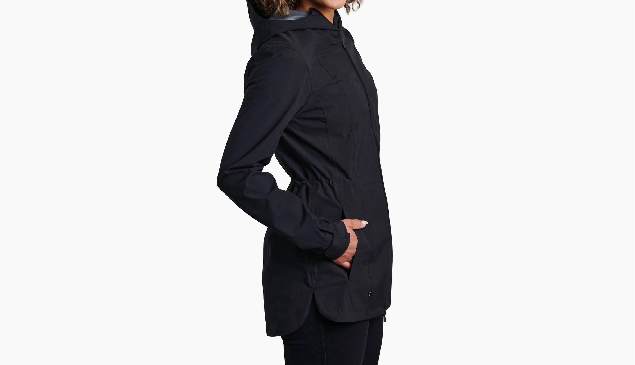 KUHL Women's Stretch Voyager Jacket in blackout - women's top - detail view