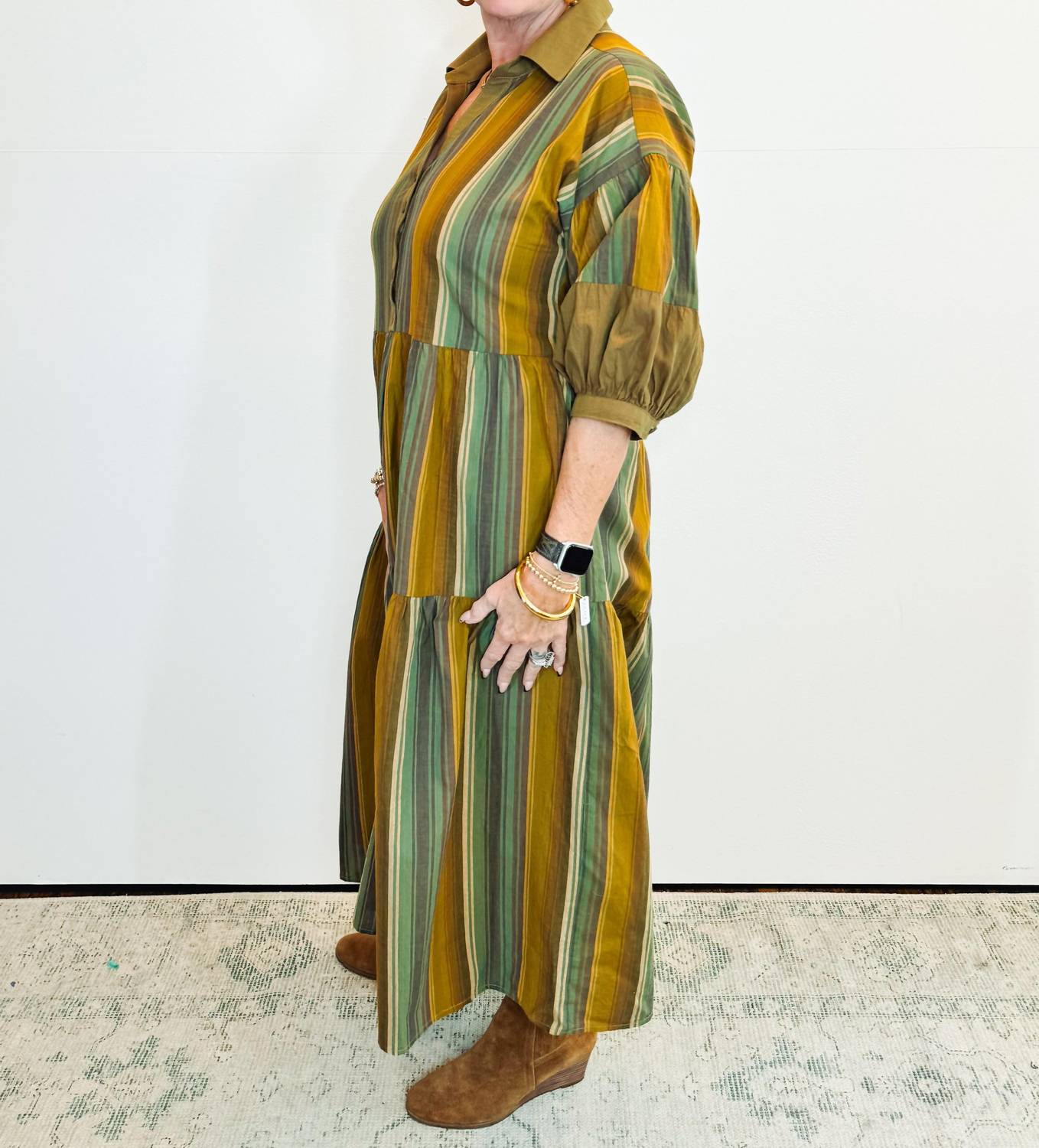 Ivy Jane - Variegated Striped Midi Dress