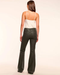 Ramy Brook Coated Helena Pant in deep olive - women's jeans - detail view