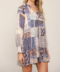 Fate - Patchwork Long Sleeve Dress