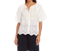 Karen Kane - Puff Sleeve Embroidered Top