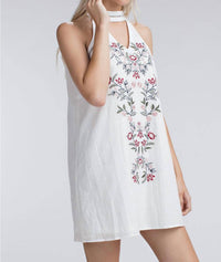 Honey Punch - Embroidered Halter Mini Dress