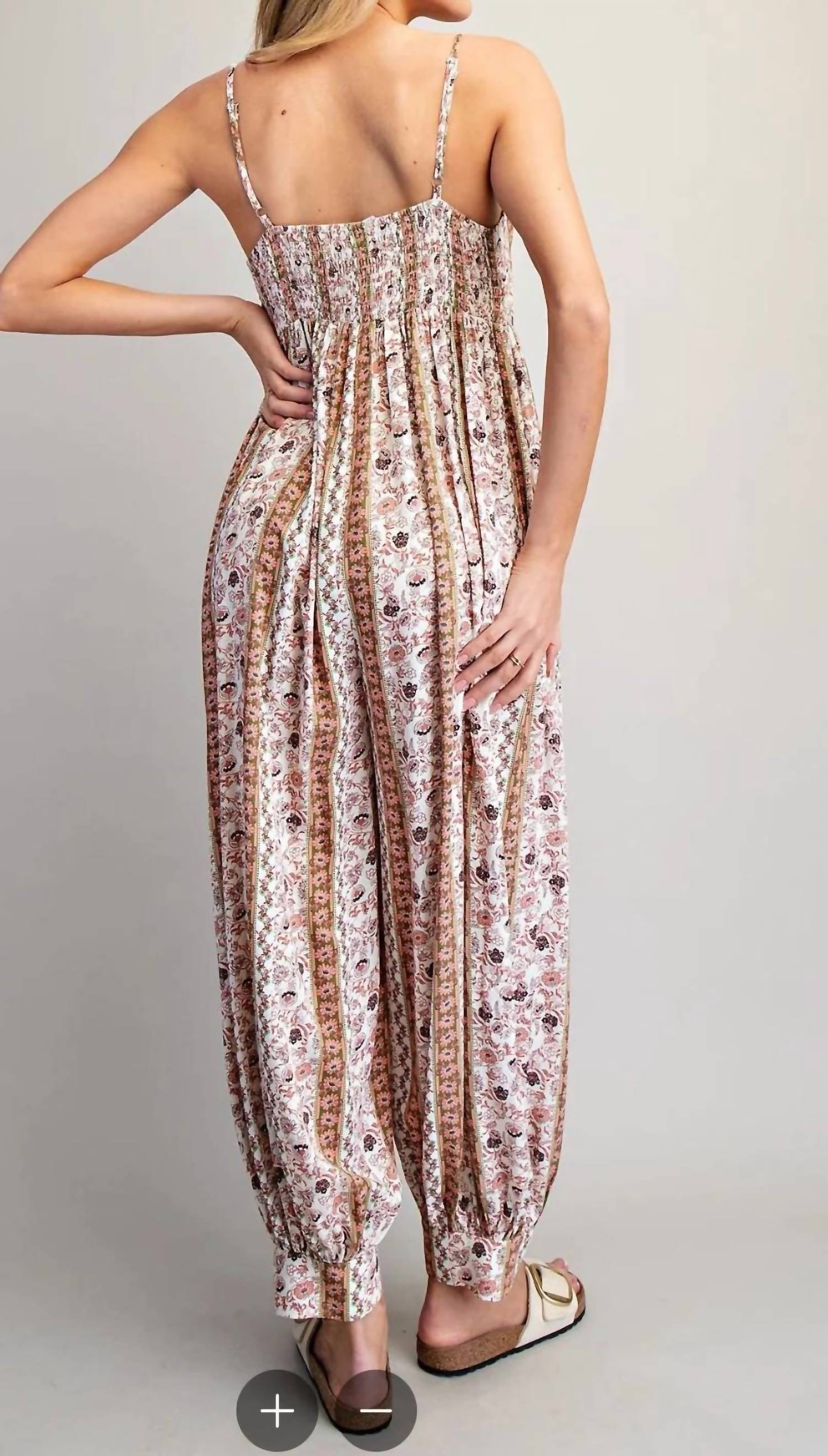 Ee:Some - Women's Olivette Floral Harem Romper