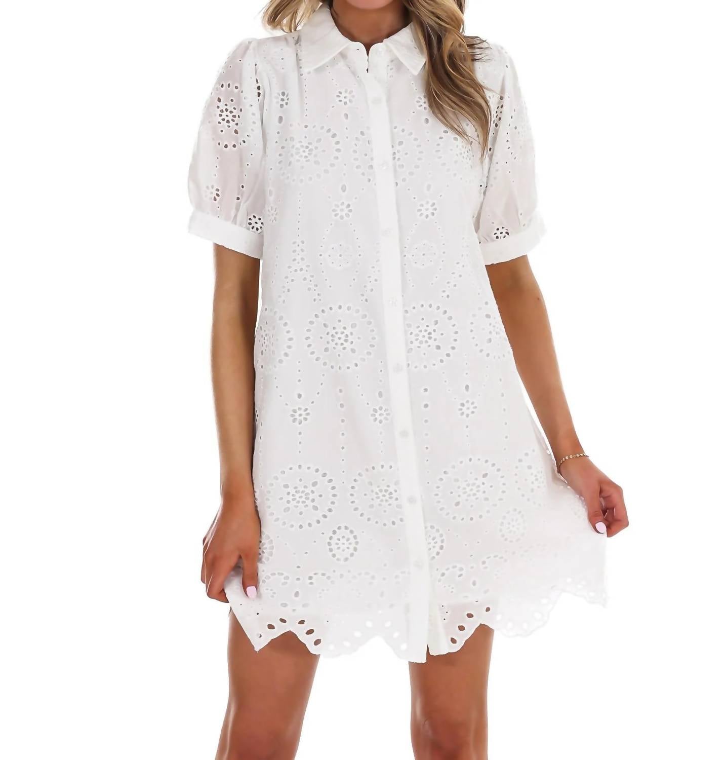 Jodifl - Women's Belong Together Eyelet Mini Dress