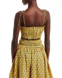 RHODE Pari Cropped Bandeau Top in yejawahat garden golden mini - women's shirt - alternate view