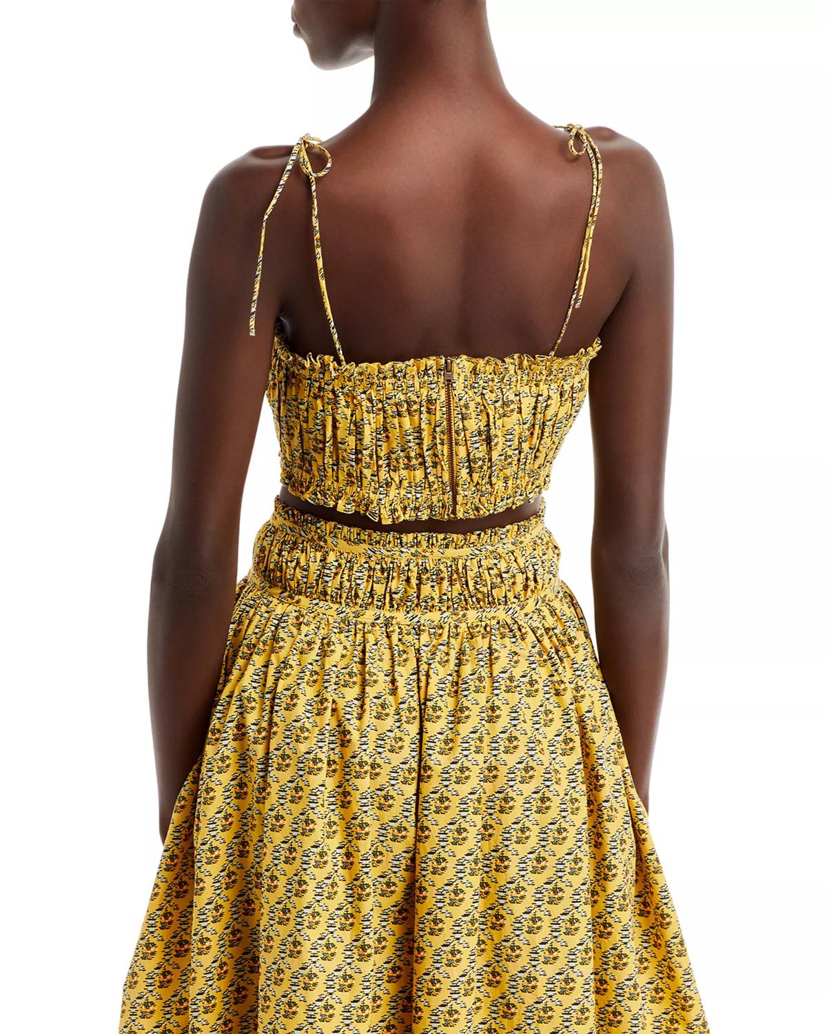 RHODE Pari Cropped Bandeau Top in yejawahat garden golden mini - women's shirt - alternate view