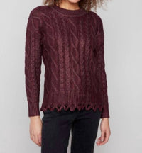 Charlie B - Metallic Cable Knit Sweater