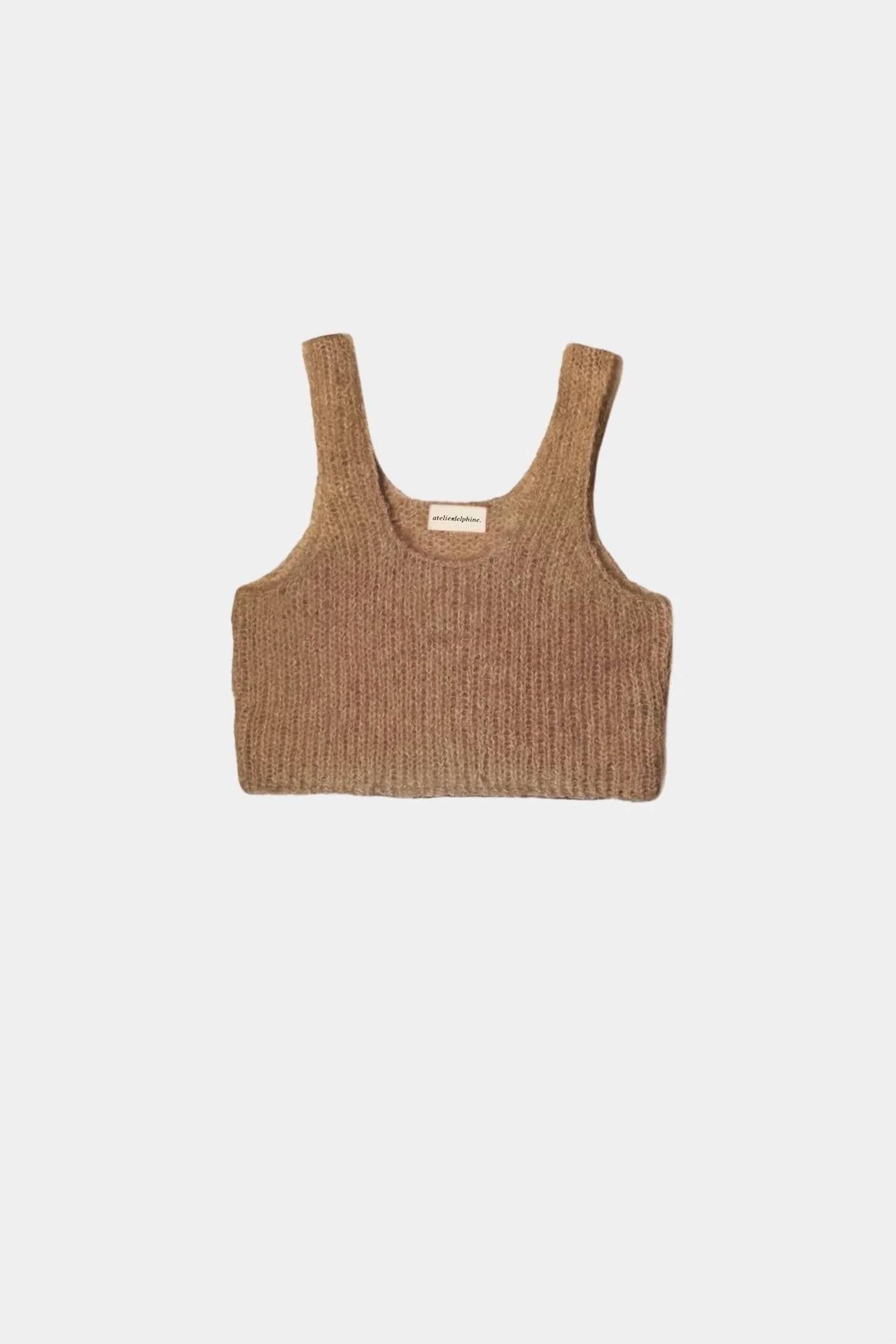 Atelier Delphine - Women's Suri Alpaca Super Crop Sweater Tank Top