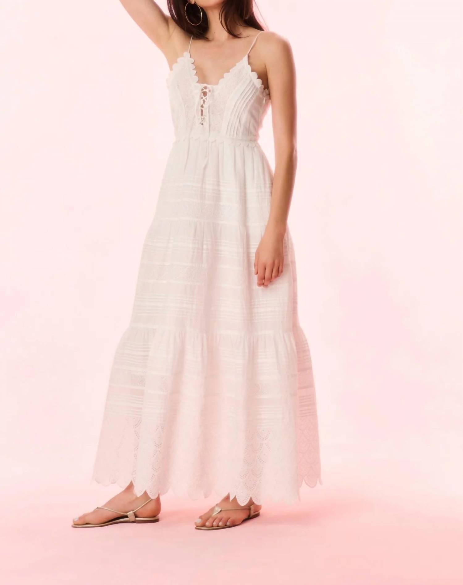 Loveshackfancy - Women's Terria Cotton Scalloped Maxi Dress