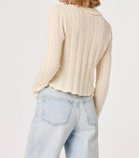 ASTR Fannie Cardigan in cream - women's cardigan - alternate view