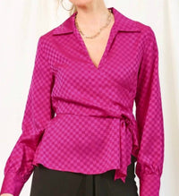 GiGiO Fireside Long Sleeve Top in fuchsia - women's blouse