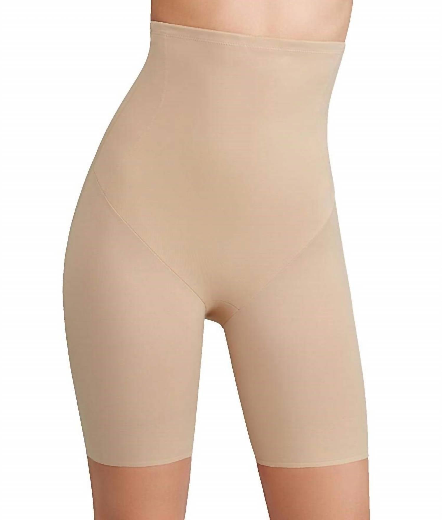 TC Fine Intimates Back Magic Luxury Hi Waist Thigh Slimmer in nude - women's intimate - detail view