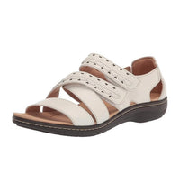 Clarks Women's Laurieann Holly Sandal in white leather - women's sandal