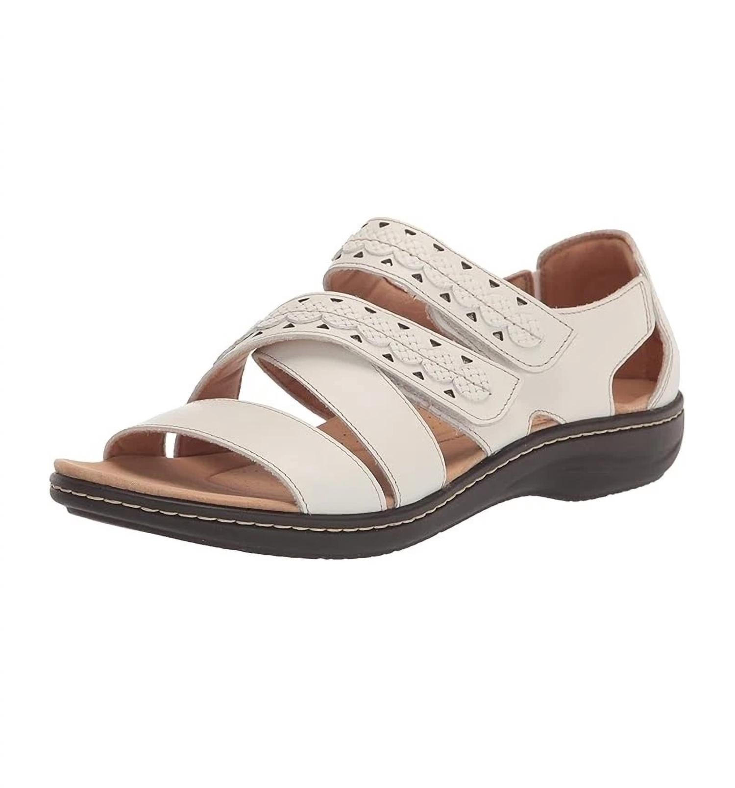 Clarks Women's Laurieann Holly Sandal in white leather - women's sandal
