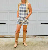 Day + Moon - Sleeveless Tweed Romper