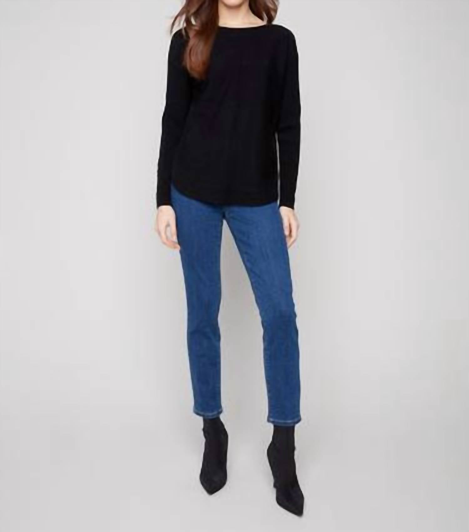 Charlie B - Knit Sweater With Lace Up Cuffs