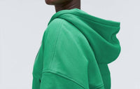 Everlane Track Organic Cotton Hoodie in bright jade - women's top - alternate view