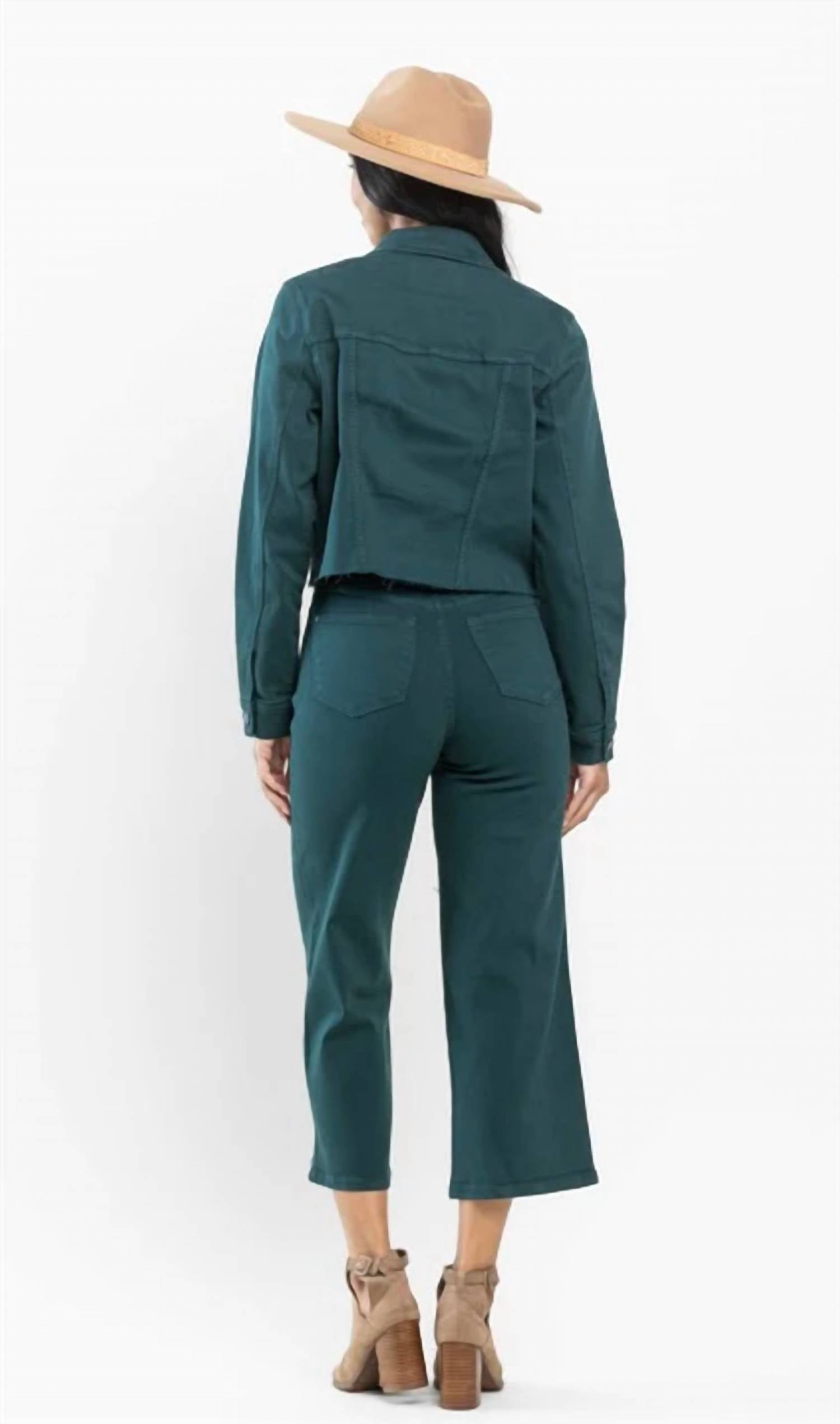 Judy Blue - High Waist Tummy Control Garment Dyed Wide Leg Crop Jeans