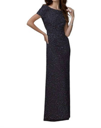 Adrianna Papell Cowl Back Dress in navy - women's dress