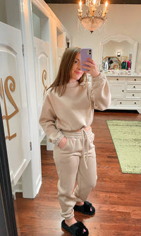 Oneleven - Cropped Pullover And Sweatpants Set