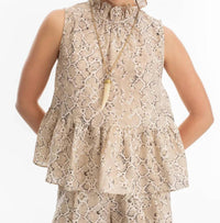 Lanhtropy - Daisy Metallic Linen Top
