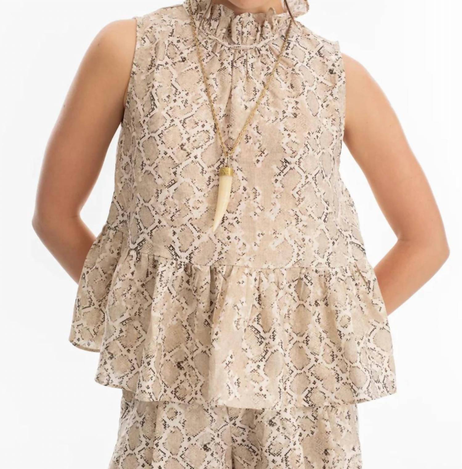 Lanhtropy - Daisy Metallic Linen Top