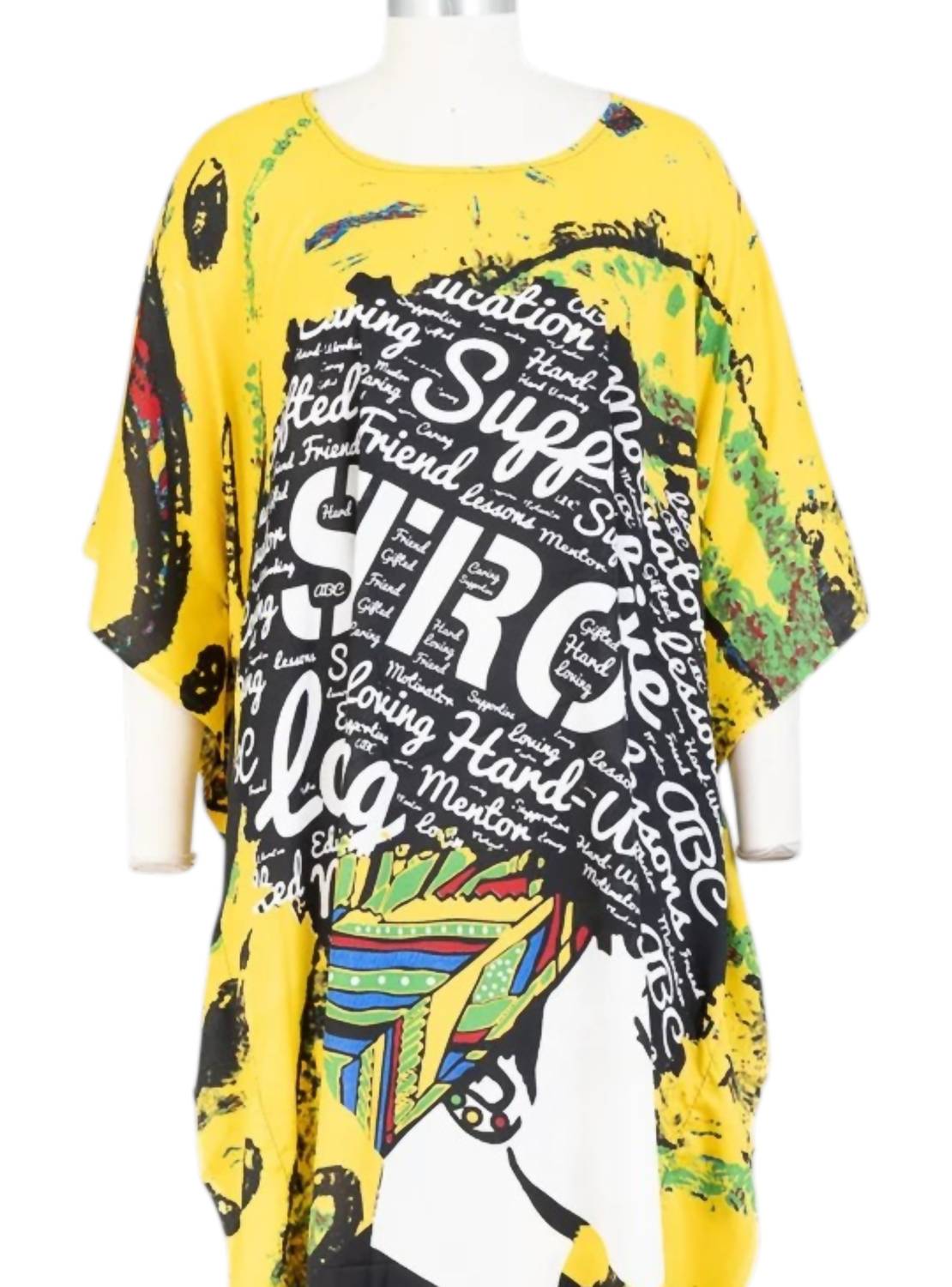 NF Women's Mavis Kaftan Dress in yellow - women's dress - detail view