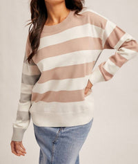 Hem & Thread Blocking Out Sweater in taupe - women's sweater - view 4