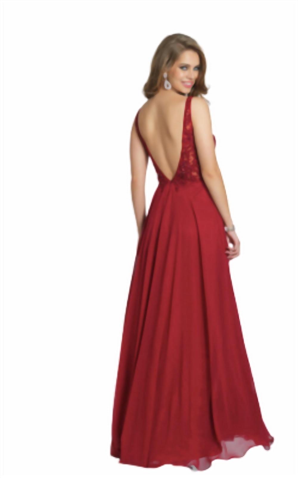 Embroidered v-neck gown