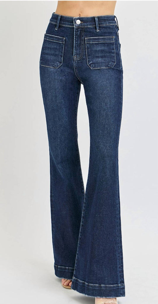 Risen - Flare Front Patch Pocket Jeans