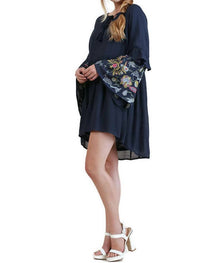 Umgee - Ruffled Embroidered Keyhole Dress