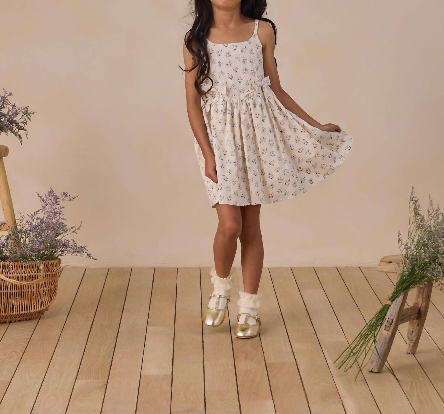 NORALEE Girls Betsy Dress in summer ditsy - women's dress - detail view