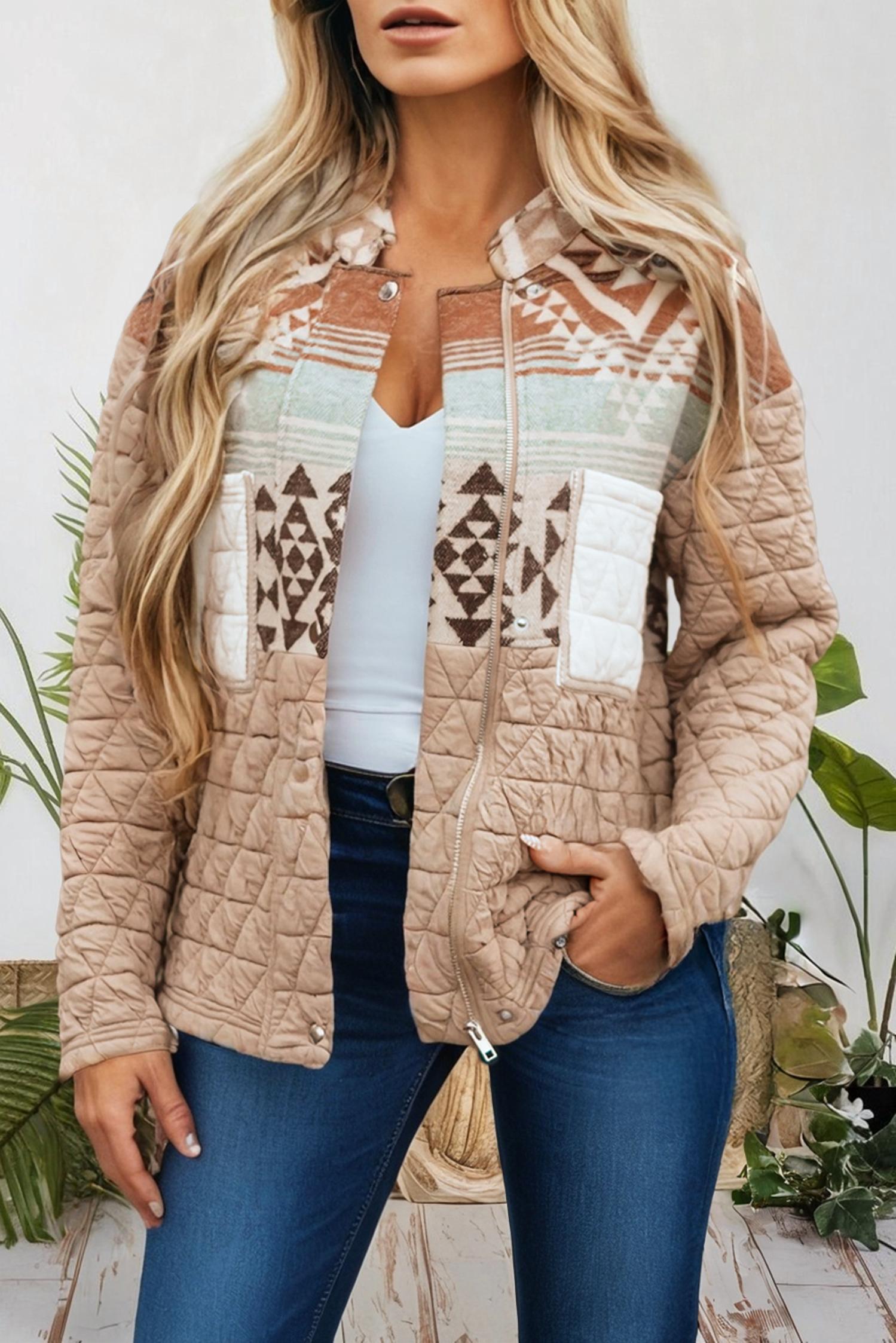 66Disco - Quilted Patchwork Western Aztec Fashion Jacket