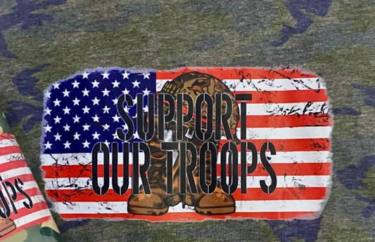 She Shed - Unisex Support Our Troops Camo Flag Tee