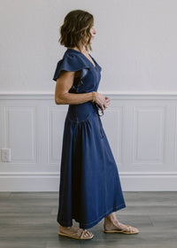 Current Air - Flutter Sleeve Waist Tie Dress