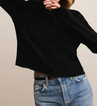 Z Supply Medina Cardigan in black - women's cardigan - alternate view