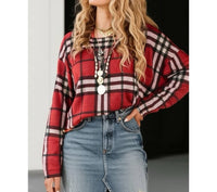 First Love By Lovelyn - Plaid Light Knit Sweater